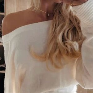 Victoria's Secret Off-Shoulder Cream Sweater